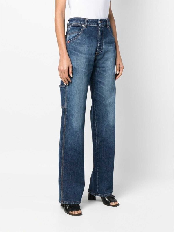 Heron Preston: flared jeans online - Blue Ex-ray wide-leg jeans
