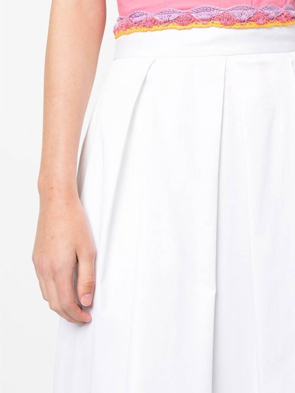 MOSCHINO: Knee length skirts & Midi online - White lace-trim skirt