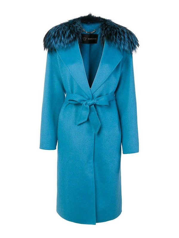 VERSACE: Manteaux au genou - Manteau Au Genou - Bleu