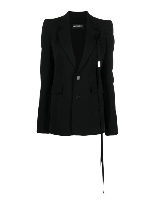 ANN DEMEULEMEESTER: Blazer - Blazer - Negro