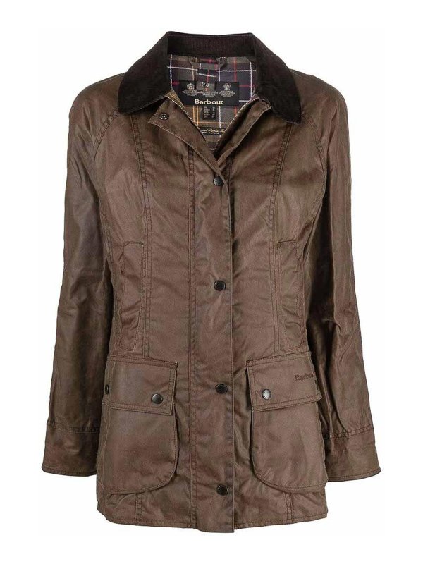 BARBOUR: casual jackets - Bark brown Beadnell waxed jacket