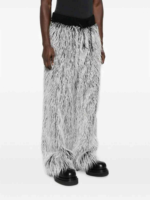 The Best Shops DOLCE & GABBANA: casual trousers - Faux-fur tailored-cut trousers