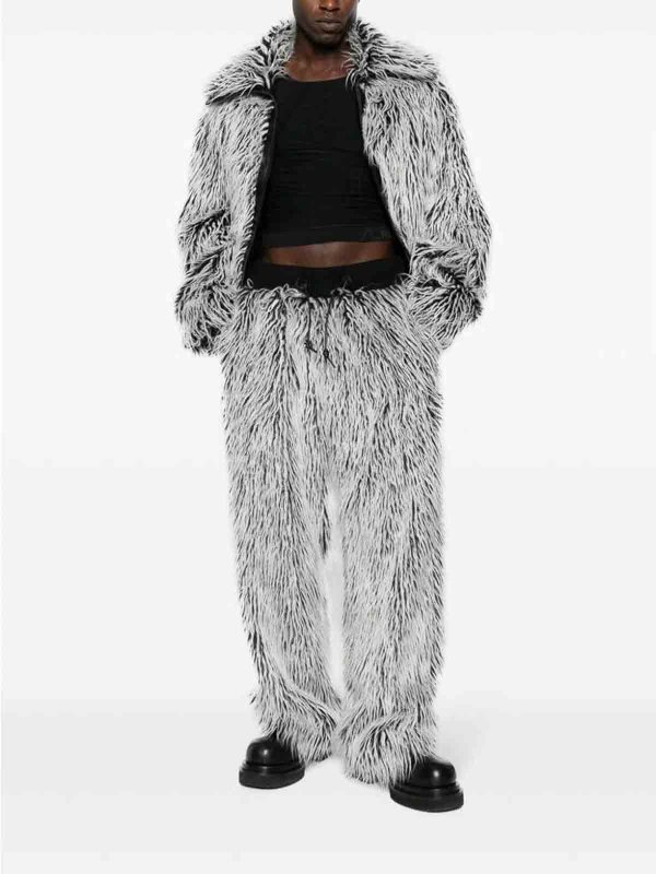 Faux-fur tailored-cut trousers shop online: DOLCE & GABBANA