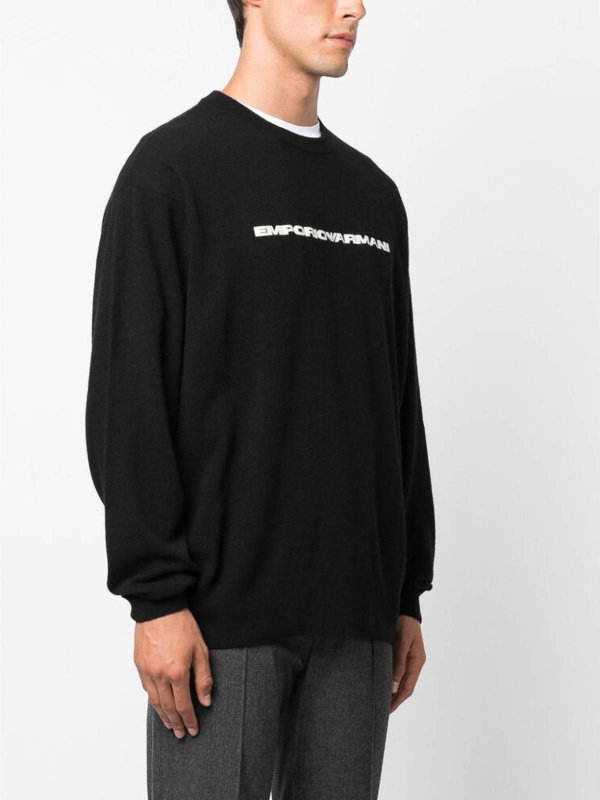 Pull Col Rond - Noir shop online: EMPORIO ARMANI