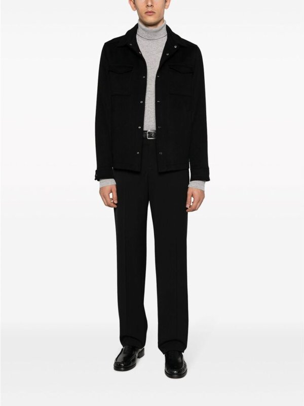 HERNO: giacche casual online - Giacca-camicia nera con bottoni