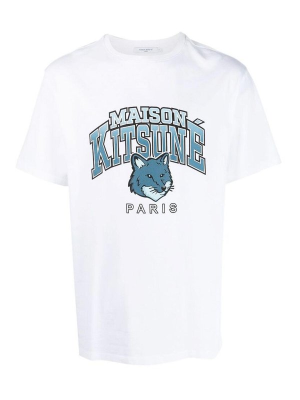 MAISON KITSUNÉ: T-shirts - T-Shirt - Weiß