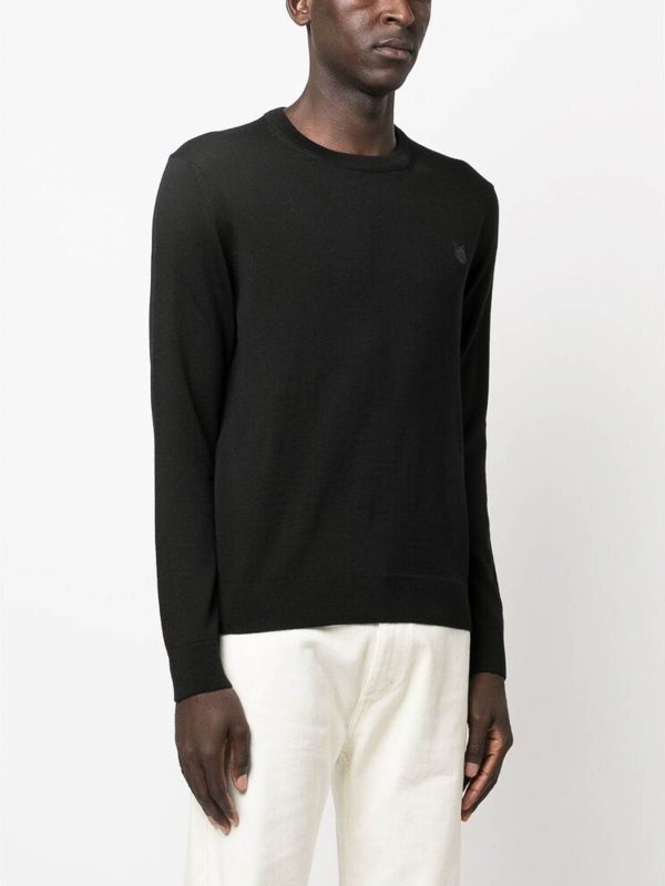 MAISON KITSUNÉ buy online Black logo-appliqu crew-neck sweatshirt