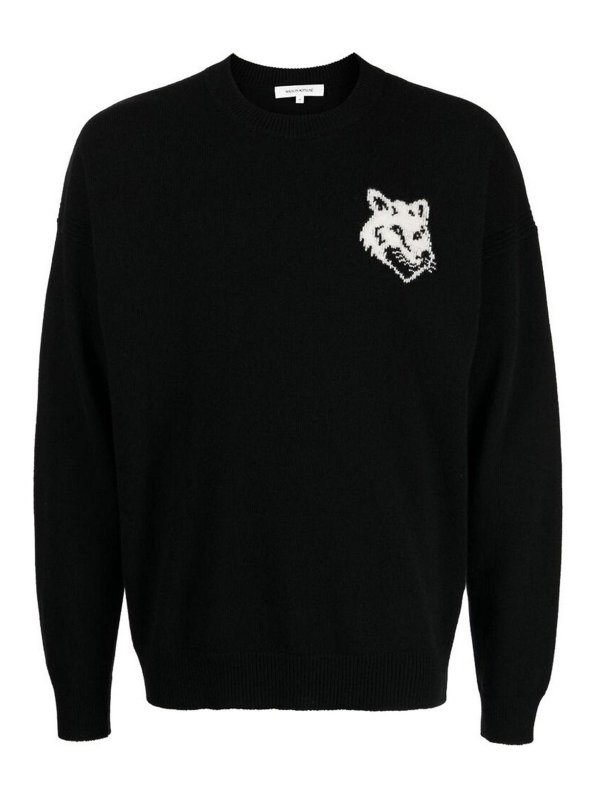 MAISON KITSUNÉ: Pull col rond - Pull Col Rond - Noir