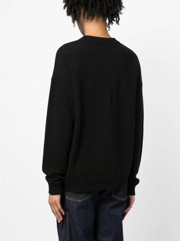 Pull Col Rond - Noir shop online: MAISON KITSUNÉ