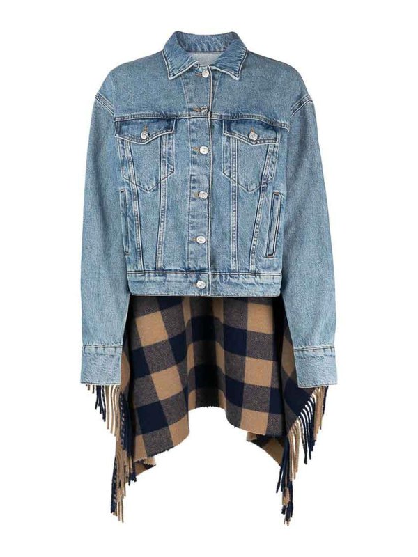 MOSCHINO JEANS: giacche denim - Giacca in denim con pannello a quadri