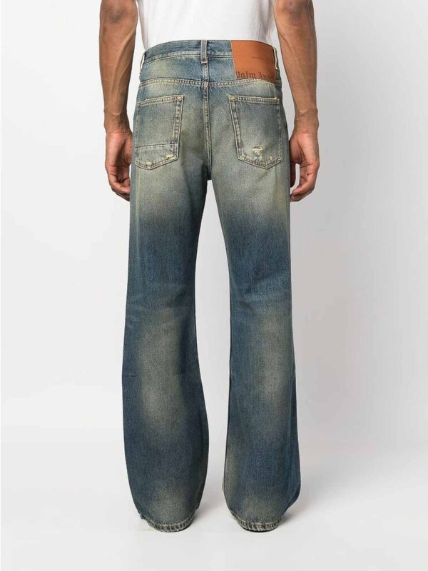Palm Angels: straight leg jeans online - Ripped straight-leg jeans