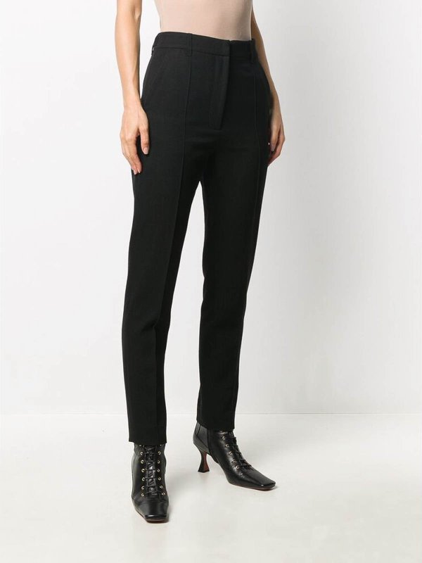 Black slim fit trousers shop online: ANN DEMEULEMEESTER