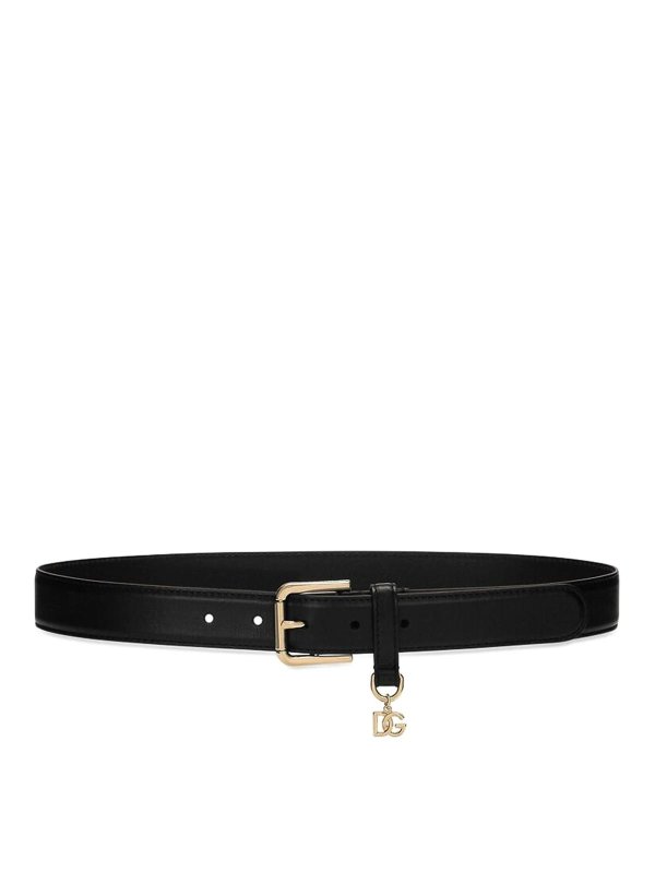 DOLCE & GABBANA: belts - Black logo belt