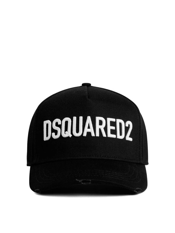 DSQUARED2: hats & caps - Black logo cap