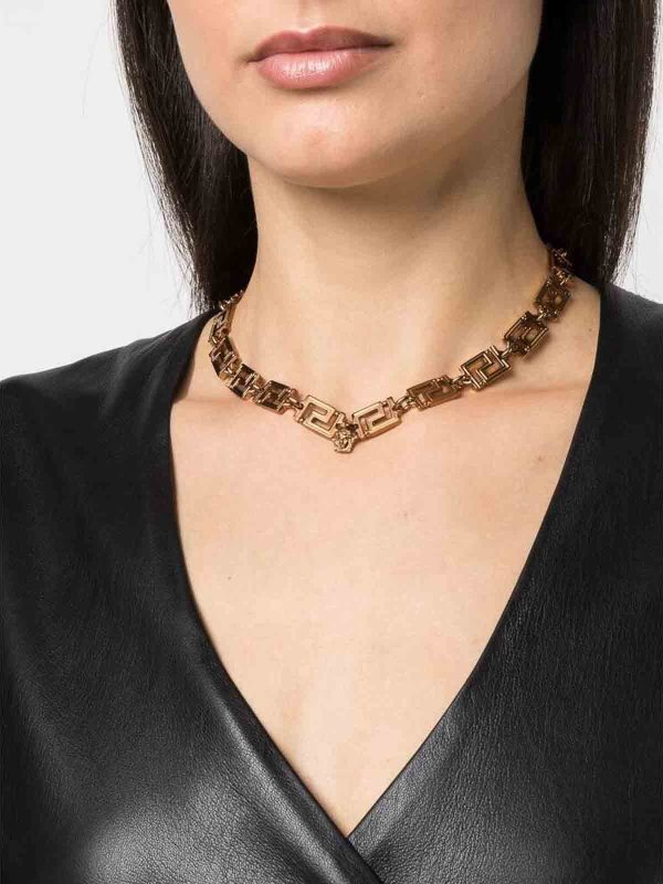 VERSACE: Necklaces & Chokers online - Greca pattern necklace
