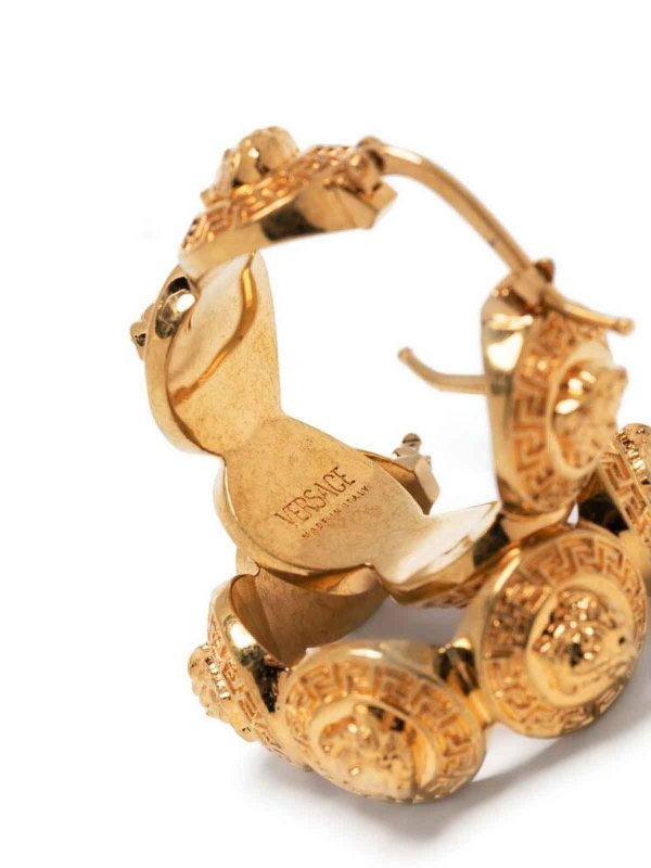 VERSACE: Earrings online - Gold-tone medusa hoop earrings