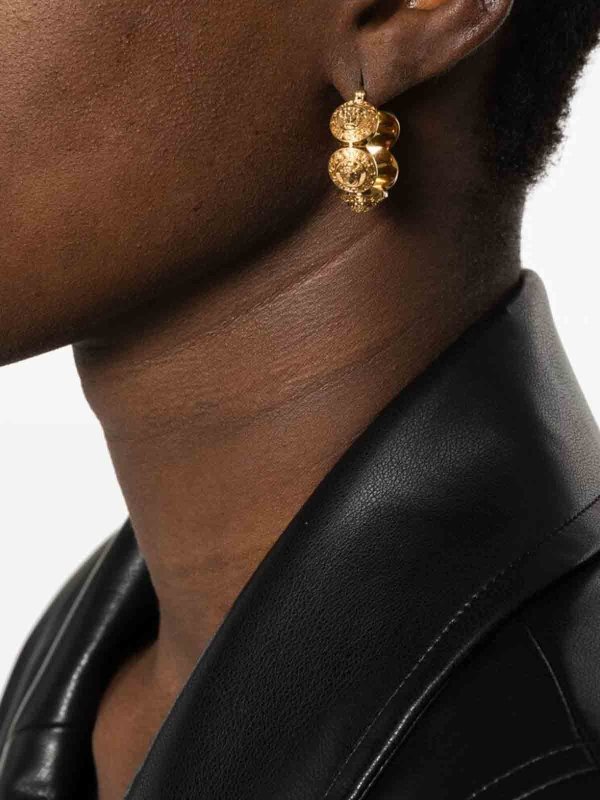 The Best Shops VERSACE: Earrings - Gold-tone medusa hoop earrings