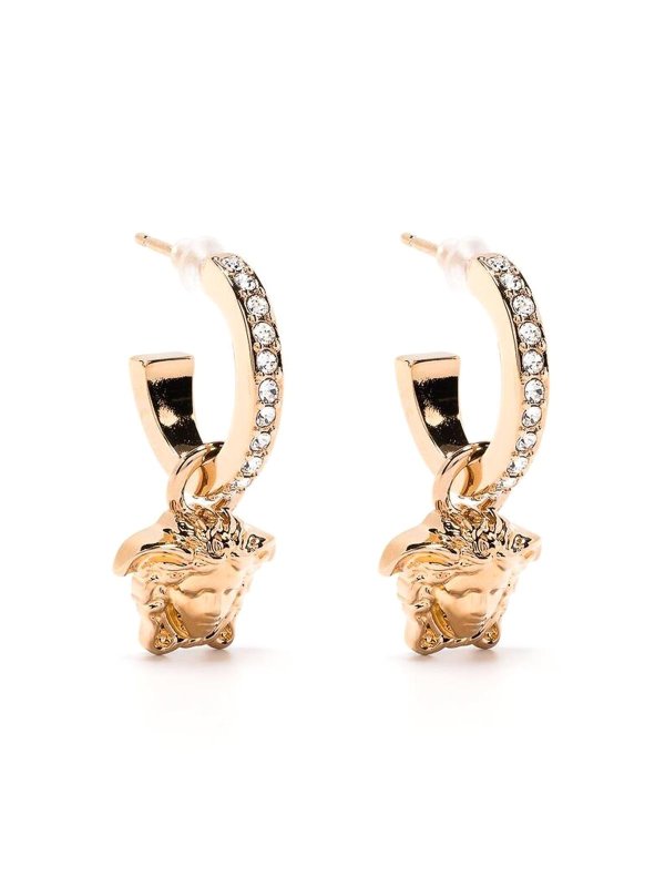 VERSACE: Earrings - Gold-tone medusa hoop earrings