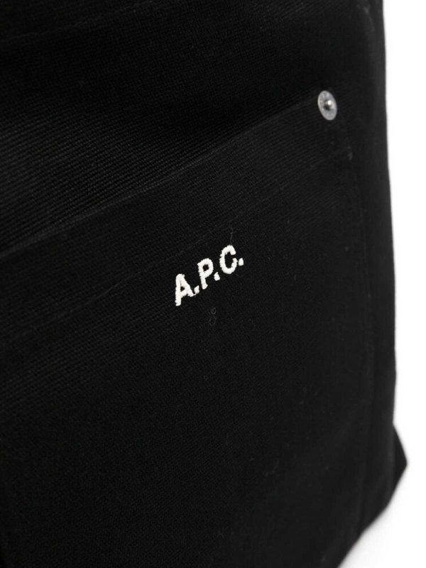 The Best Shops A.P.C.: shoulder bags - Black texture two flat shoulder straps