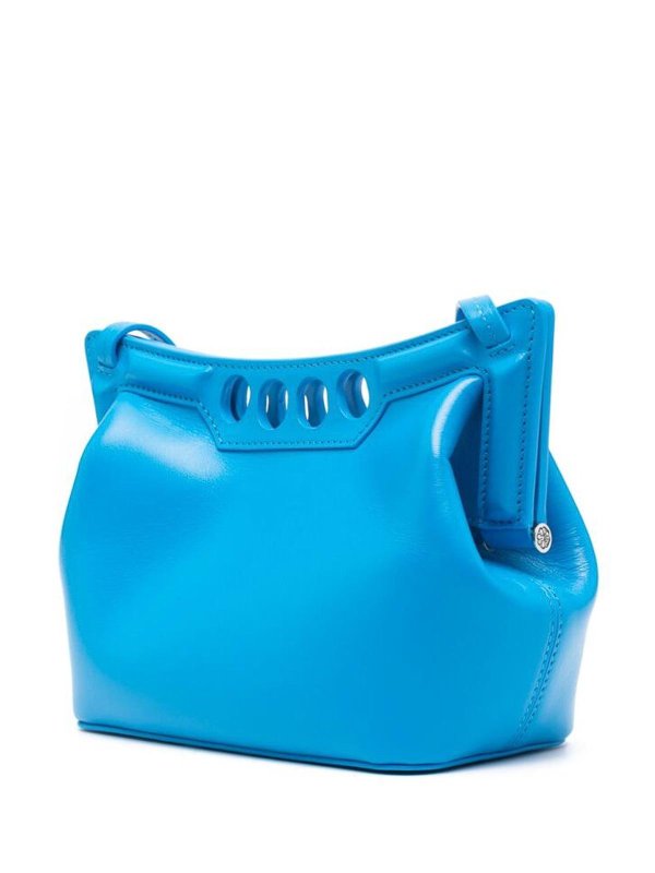 ALEXANDER MCQUEEN: cross body bags online - Lapis blue debossed logo bag