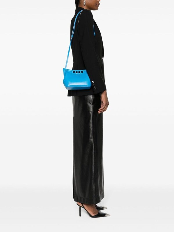 ALEXANDER MCQUEEN buy online Lapis blue debossed logo bag