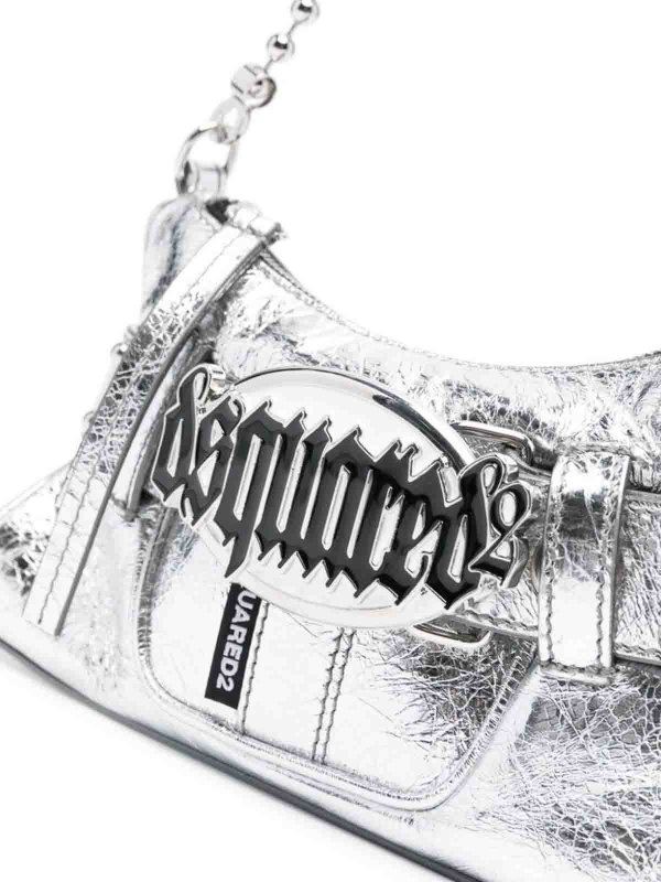 DSQUARED2: Bucket bags online - Silver-tone buckle strap bag