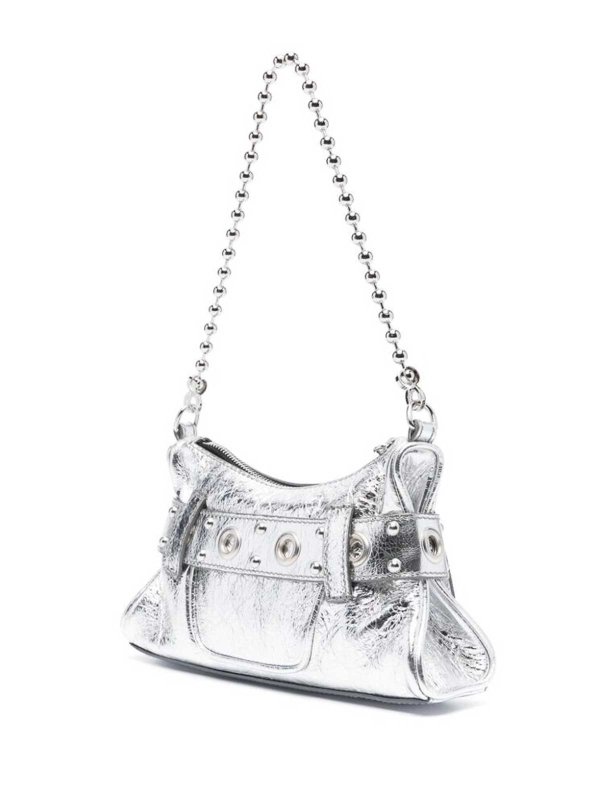 The Best Shops DSQUARED2: Bucket bags - Silver-tone buckle strap bag