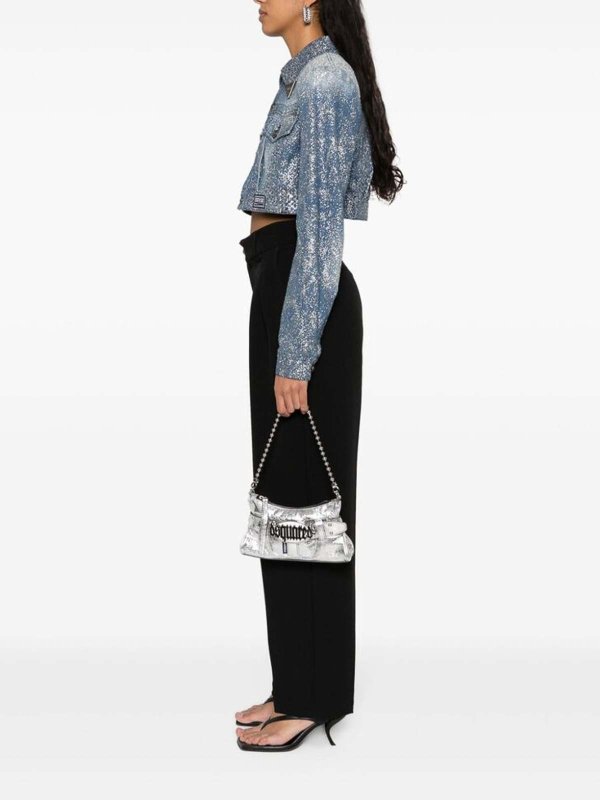 Silver-tone buckle strap bag shop online: DSQUARED2