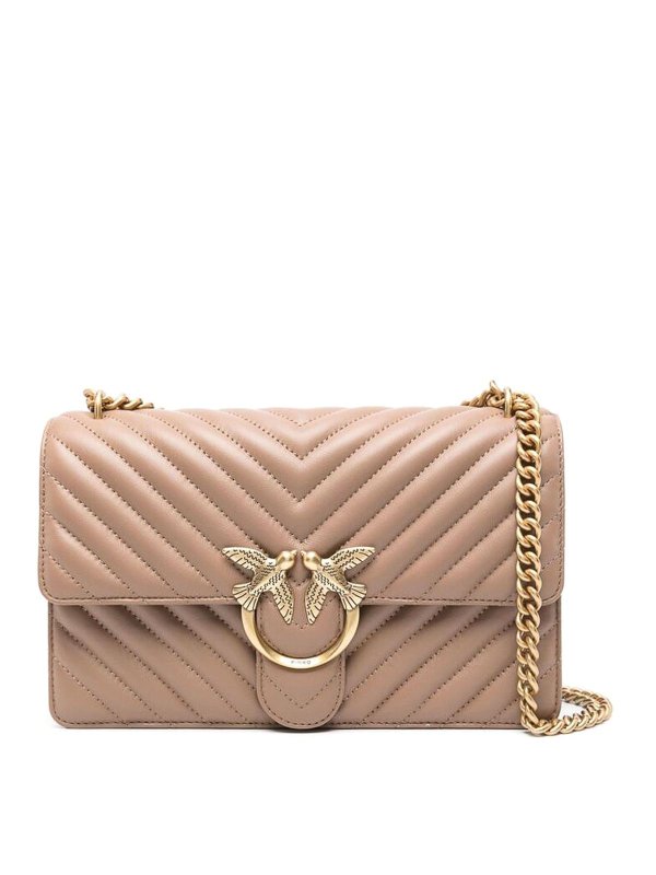 Pinko: cross body bags - Beige smooth grain bag
