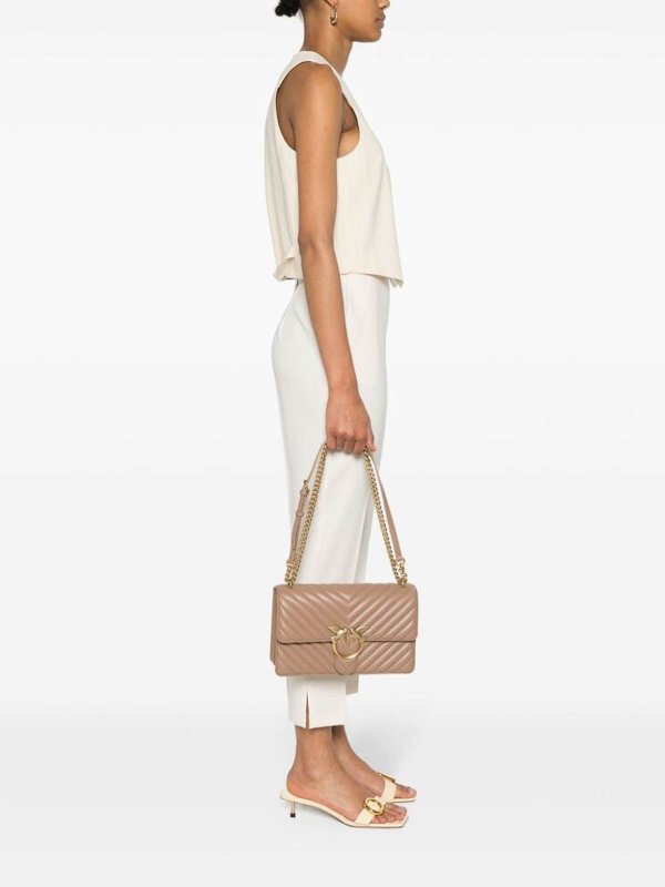 The Best Shops Pinko: cross body bags - Beige smooth grain bag
