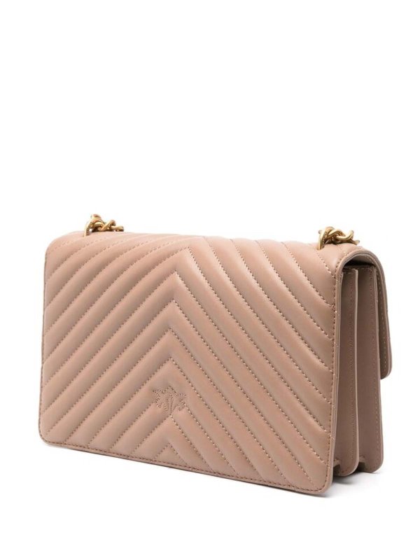 Beige smooth grain bag shop online: Pinko