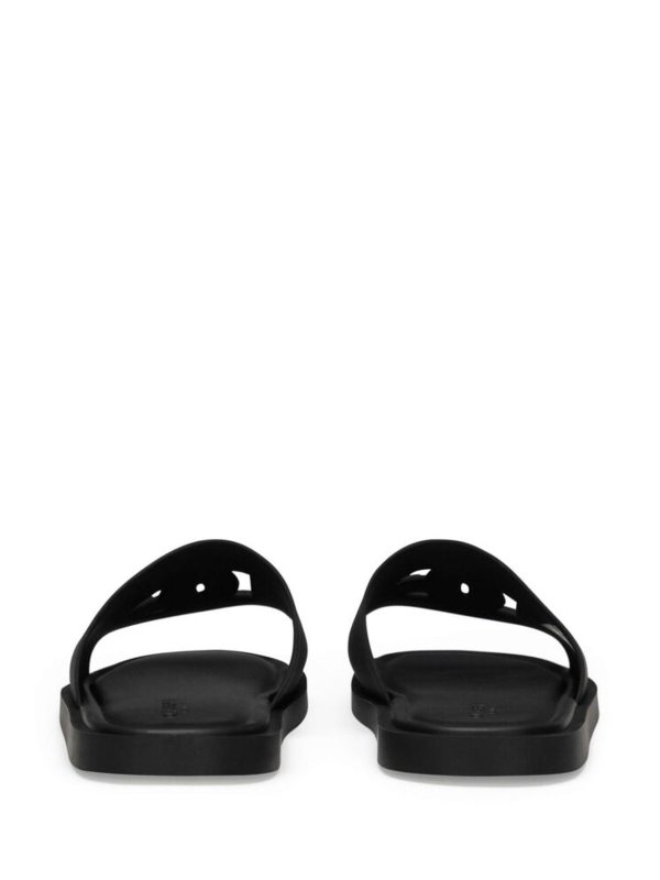 The Best Shops DOLCE & GABBANA: sandals - Black embossed logo sandals