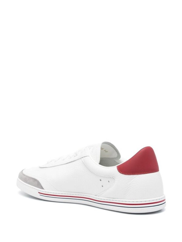 DOLCE & GABBANA: trainers online - White pebbled texture panelled lace-up shoes