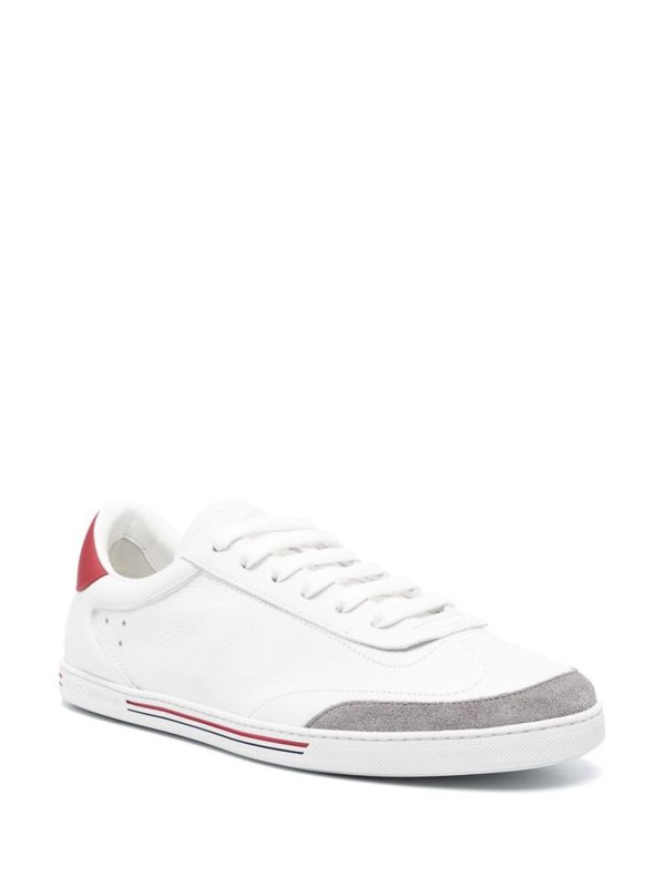 The Best Shops DOLCE & GABBANA: trainers - White pebbled texture panelled lace-up shoes