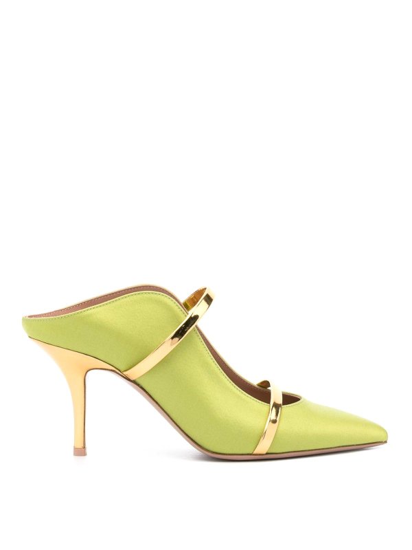 Malone Souliers: mules shoes - Green leather mules