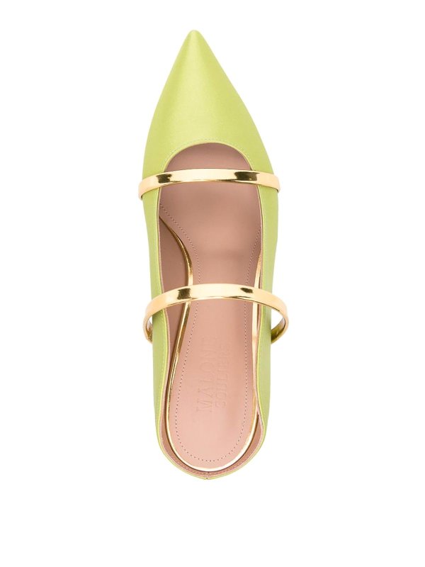 Malone Souliers: mules shoes online - Green leather mules