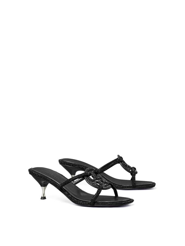 TORY BURCH: sandals online - Glitter logo sandal square toe