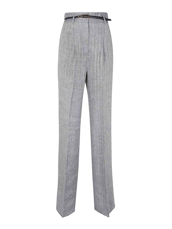 Max Mara: casual trousers - Patterned linen trousers