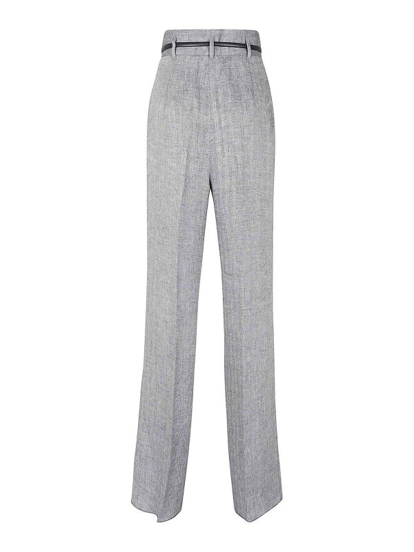 Max Mara: casual trousers online - Patterned linen trousers
