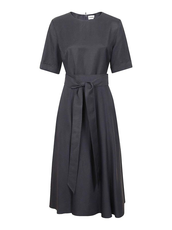 P.A.R.O.S.H.: Knielange Kleider - Knielanges Kleid - Blau