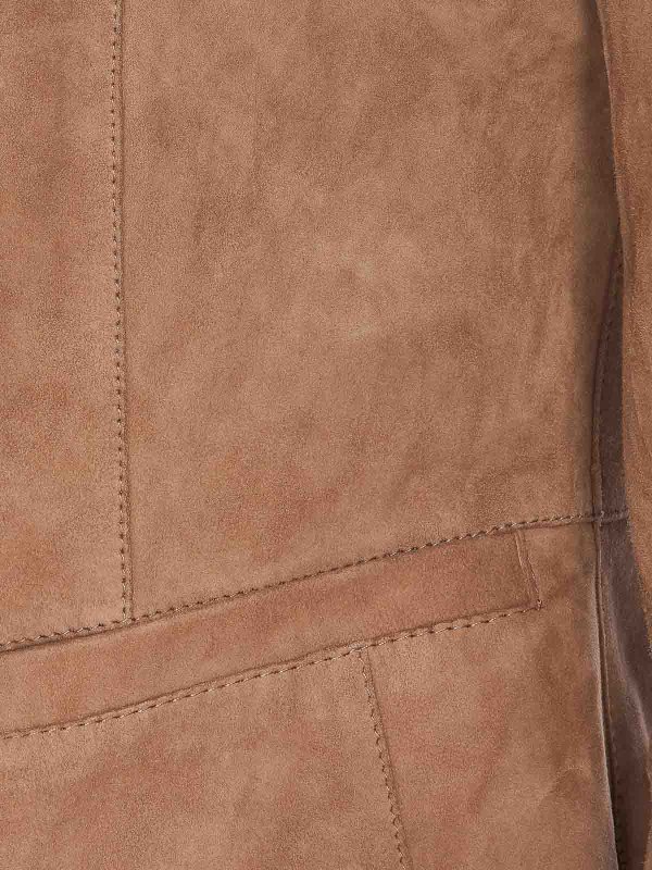 The Best Shops Bully: casual jackets - Brown Suede Jacket With Frontal Zip Closure