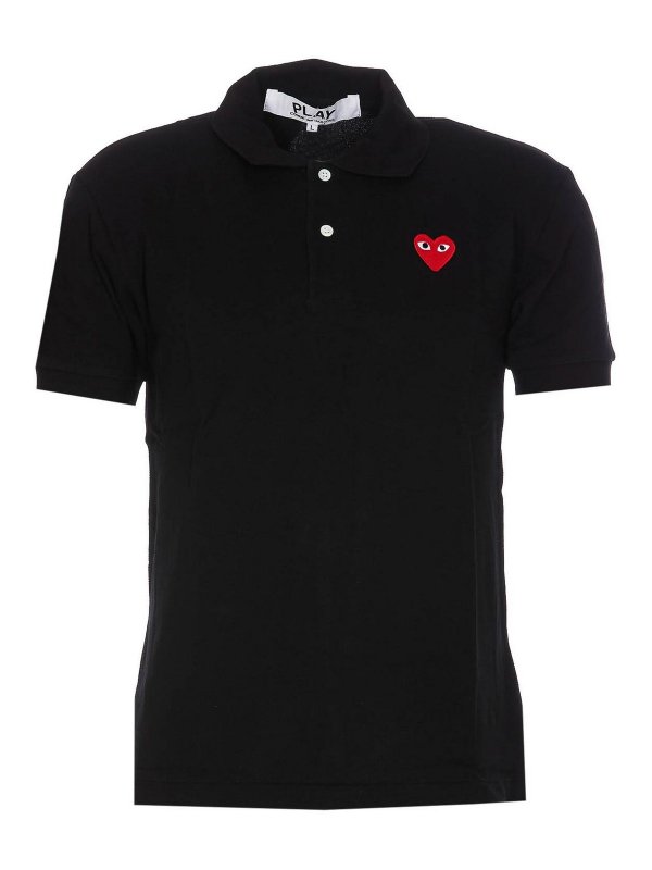 Comme des Garçons Play: ポロシャツ - ポロシャツ - 黒