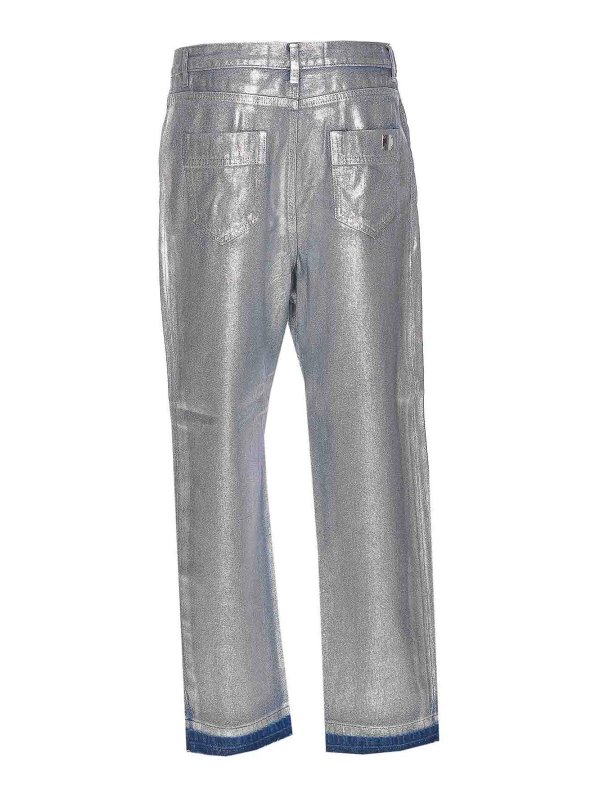 ELISABETTA FRANCHI: straight leg jeans online - Metallized Boyfriend Jeans