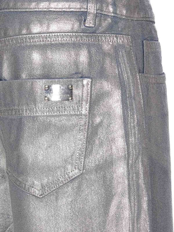 The Best Shops ELISABETTA FRANCHI: straight leg jeans - Metallized Boyfriend Jeans