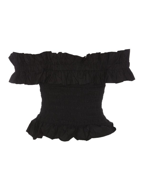 GANNI: Tops y camisetas sin mangas online - Top - Negro