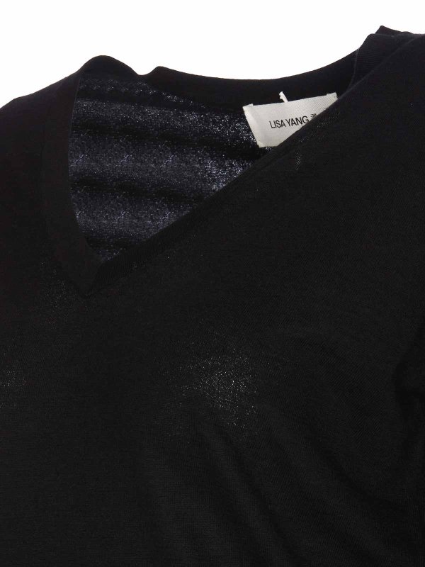 The Best Shops LISA YANG: Suéteres con cuello pico - Suéter Cuello Redondo - Negro