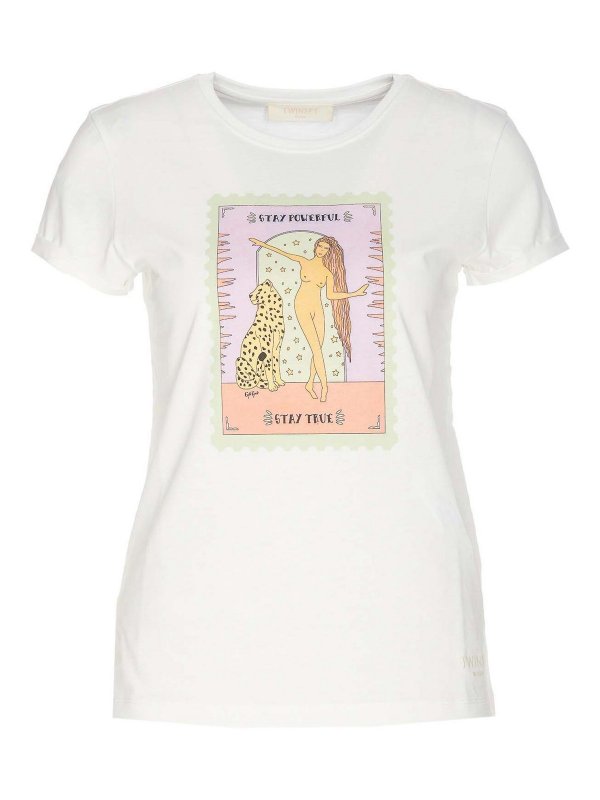 TWINSET: T-shirts - T-Shirt - Weiß