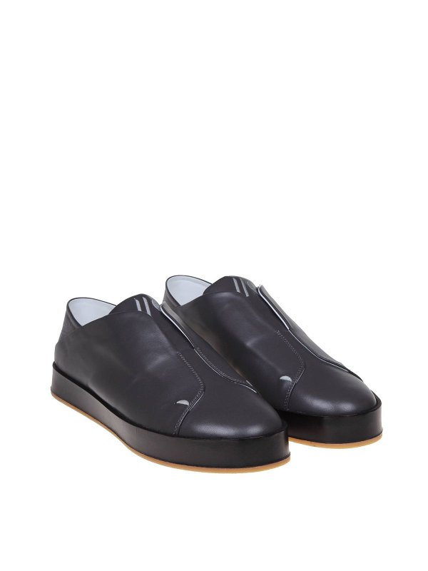MARCO CASTELLI: trainers online - Anthracite leather slip-on sneakers