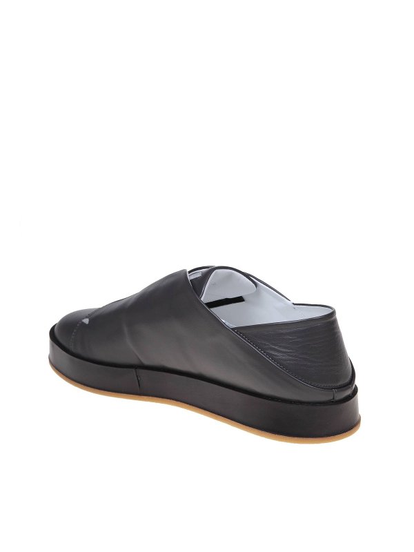 Anthracite leather slip-on sneakers shop online: MARCO CASTELLI