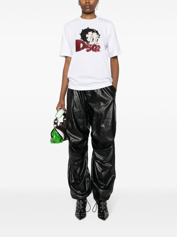 DSQUARED2: t-shirts online - Betty boop cotton t-shirt